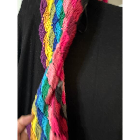 Double Zero Boutique Black Women's Size Large Multicolor Crochet Trim - Picture 4 of 5